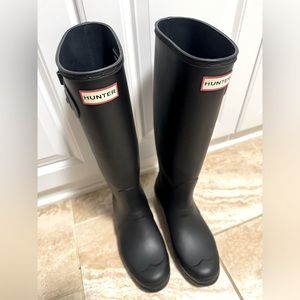 Hunter Original Tall Rain Boots Matte Black Size 9